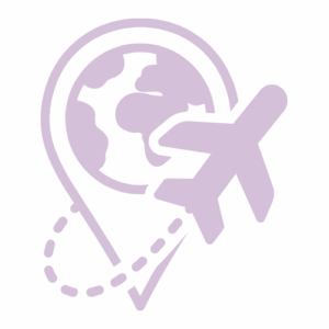 plane and a globe indicating world tour